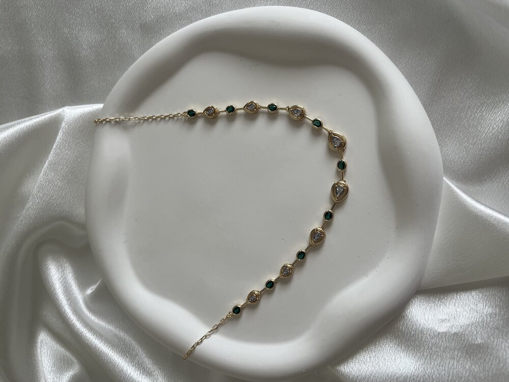 VIP Zümrüt Taşlı Choker Kolye