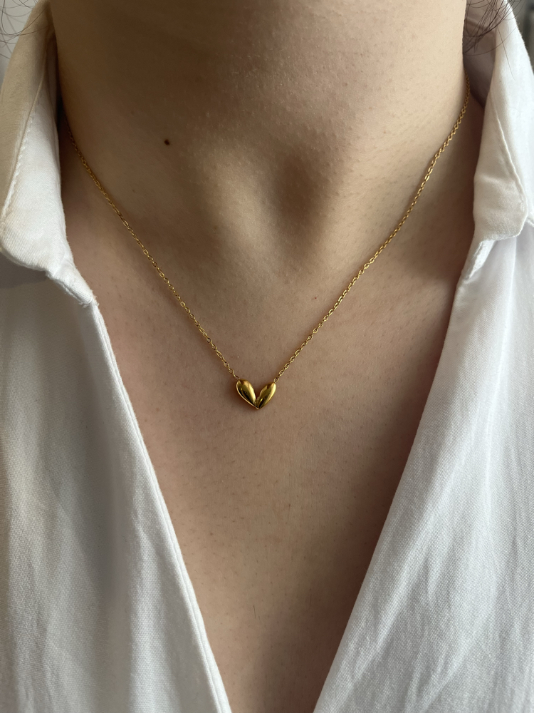 Minimal Kalp Kolye | Çelik