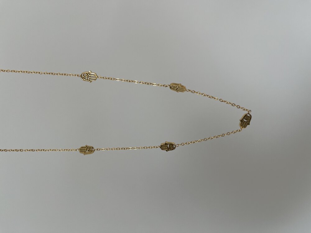 Fatma Ana Eli Motifli Choker I Çelik