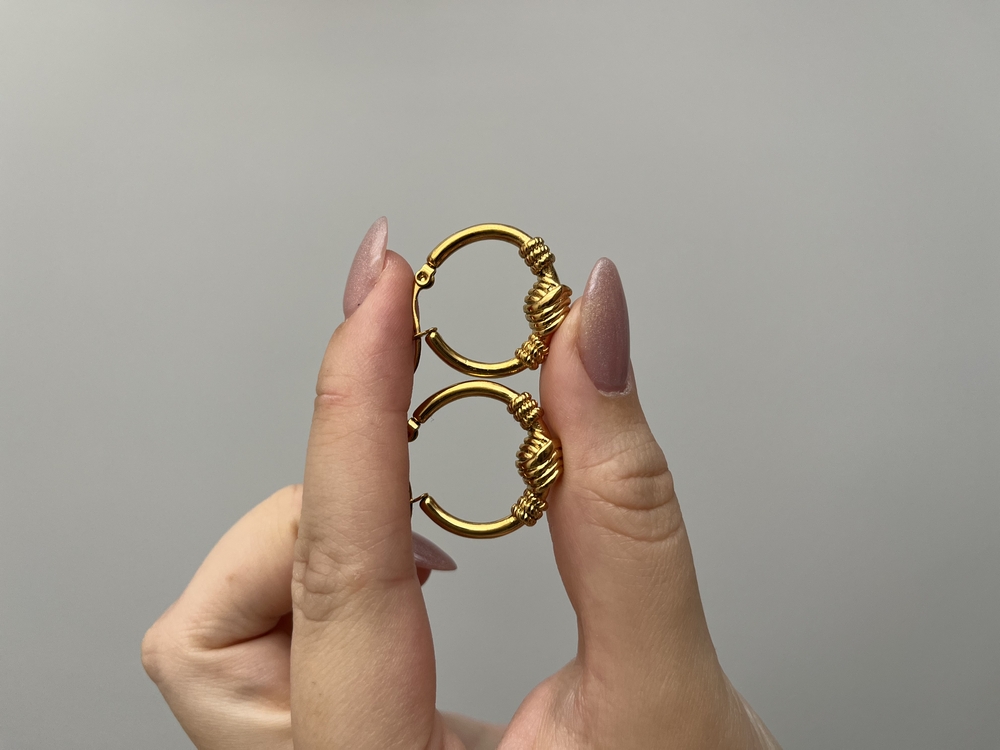 Düğüm Model Halka Küpe | Çelik 