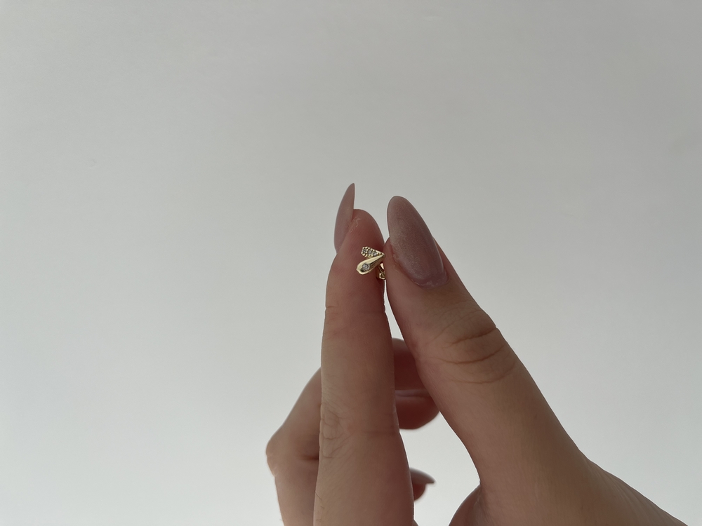 Taşlı Kalp Piercing | Çelik