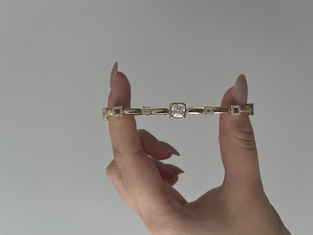 Kare Taşlı Gold Bileklik | Xuping