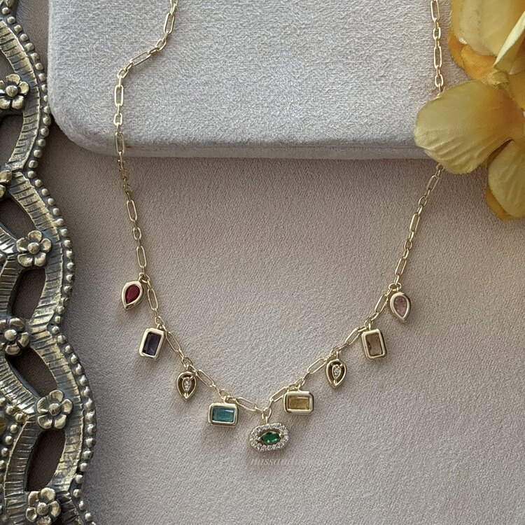 Tasarım Taşlı Choker Kolye