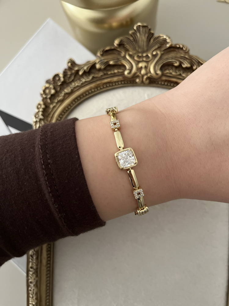 Kare Taşlı Gold Bileklik | Xuping