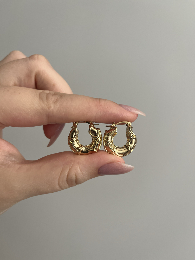 Vintage İşlemeli Hoops Küpe | Xuping