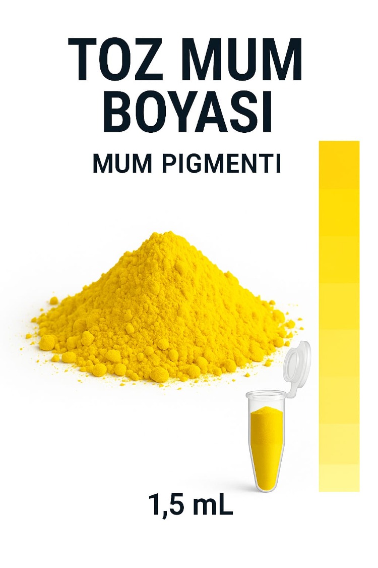 Toz Mum Boyası ℅100 Doğal Pigment 1,5 mL (Parafin Wax Soya Wax Jel Mum Kandil Mum)