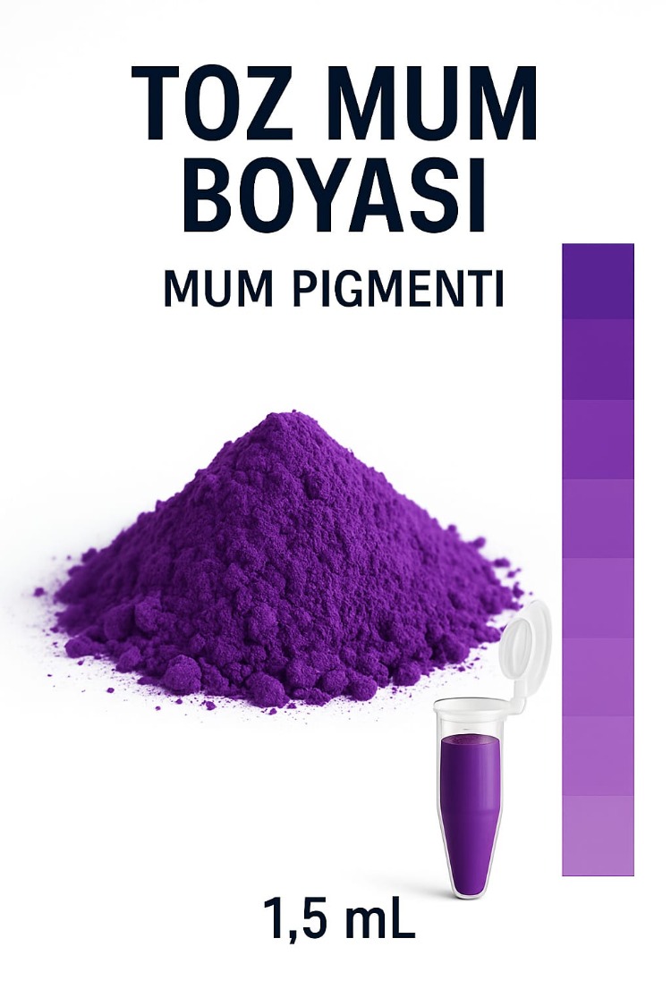 Toz Mum Boyası ℅100 Doğal Pigment 1,5 mL (Parafin Wax Soya Wax Jel Mum Kandil Mum)