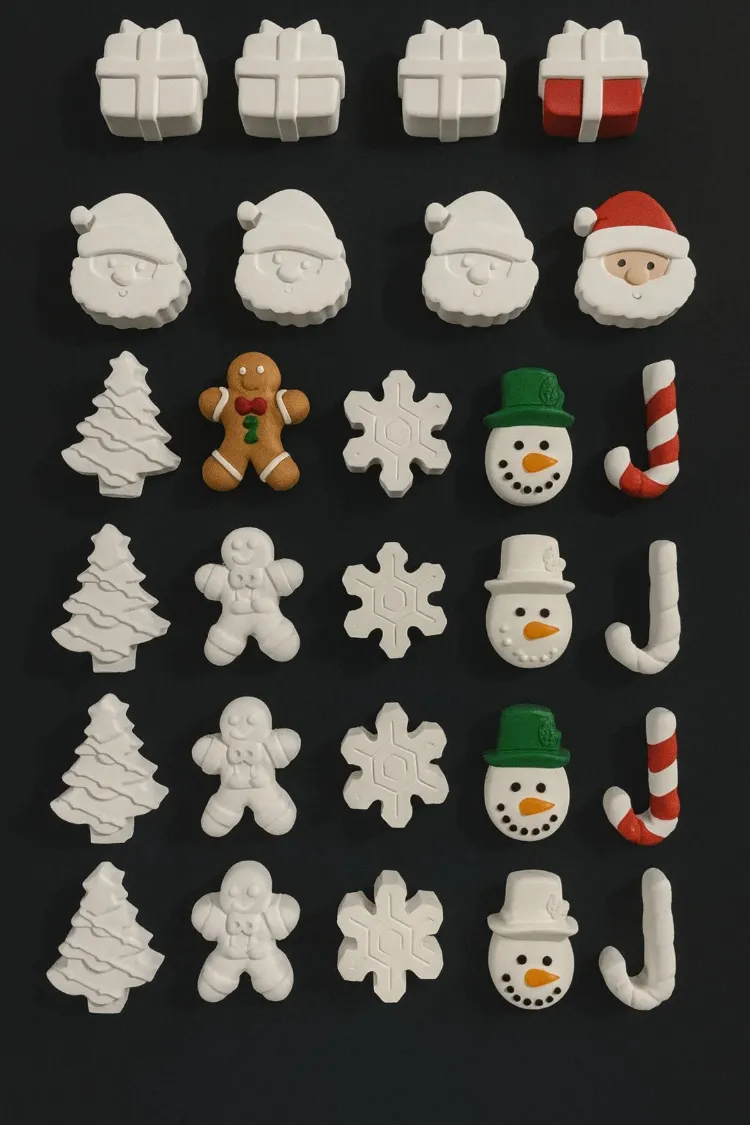 28 Adet (3D) Noel, Yılbaşı, Kış, Christmas Taş Boyama Figür Çocuk Gelişimi
