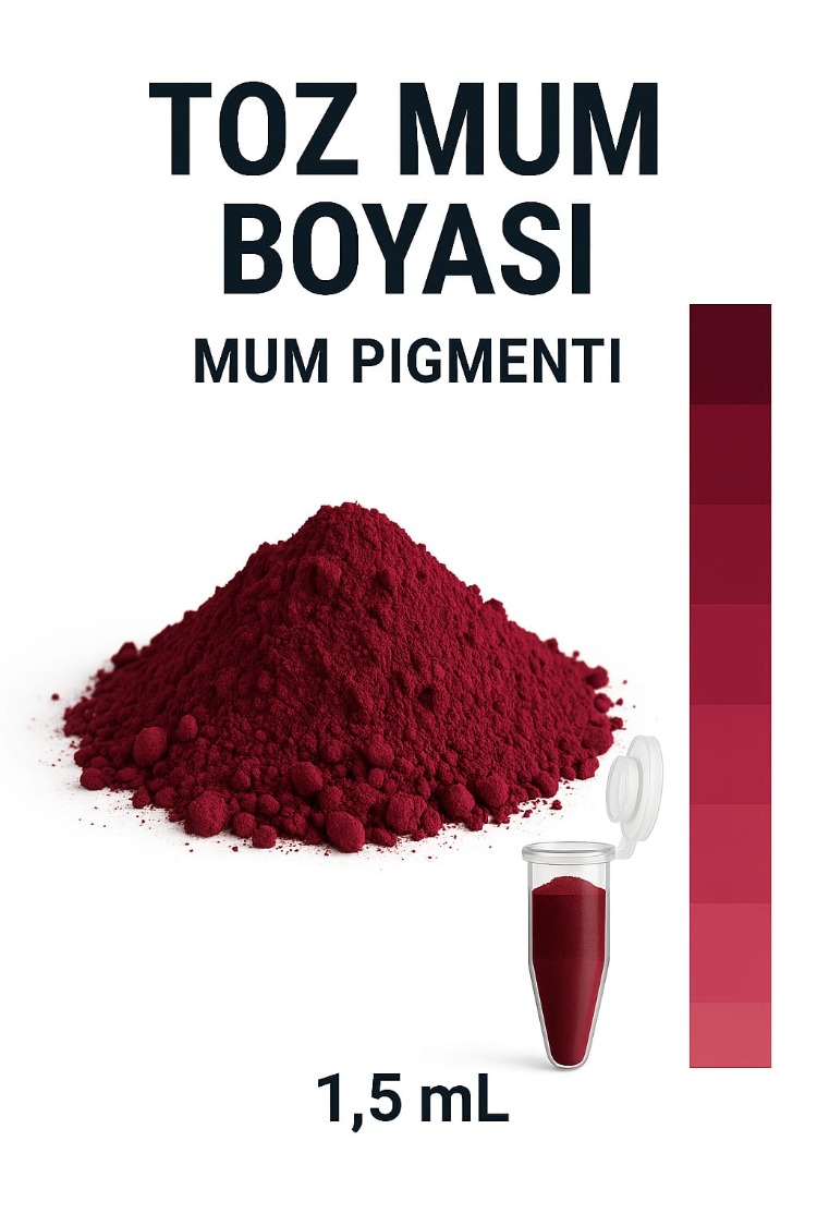 Toz Mum Boyası ℅100 Doğal Pigment 1,5 mL (Parafin Wax Soya Wax Jel Mum Kandil Mum)