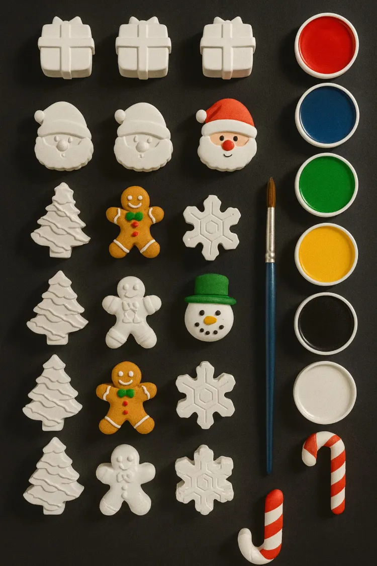 28 Adet (3D) Noel, Yılbaşı, Kış, Christmas Taş Boyama Figür Çocuk Gelişimi