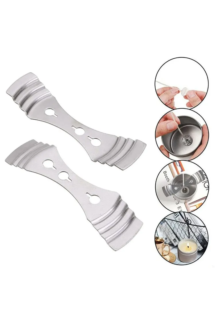 10 Adet Metal Mum Fitil Tutucu ve Dengeleyici, Mum Fitil Tutacağı-Candle Wick Holder