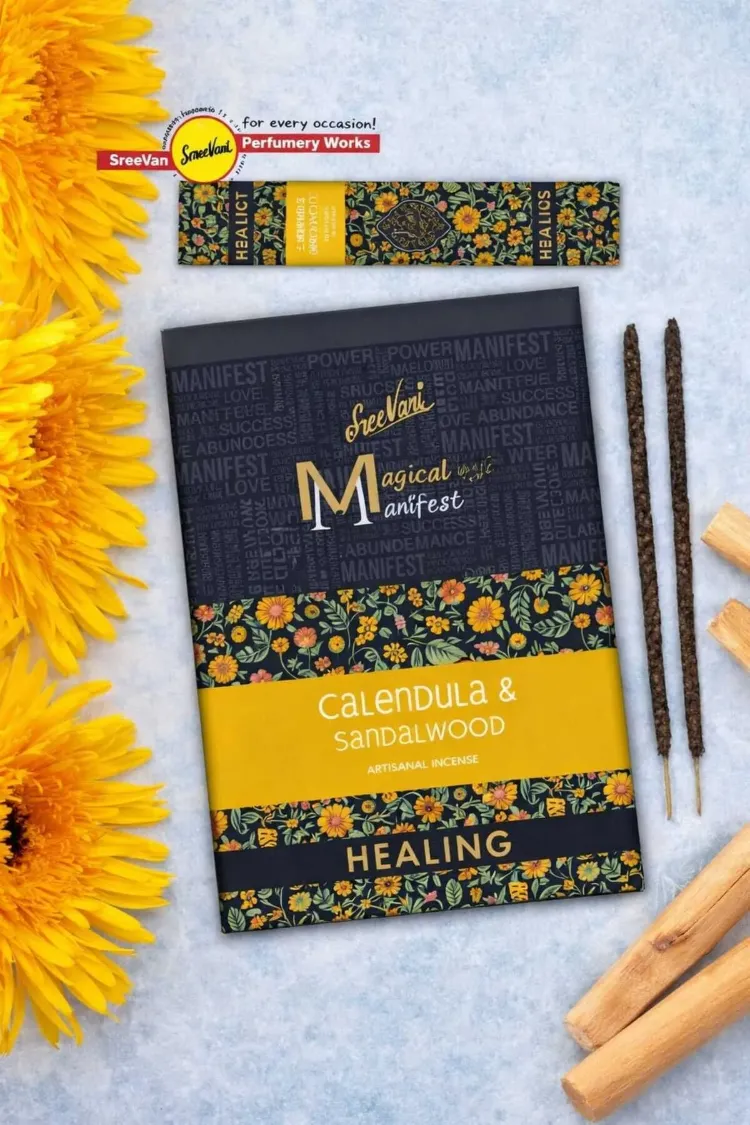 Sandal&Aynı Sefa Sree Vani Magical Manifest Sanatsal Doğal El Yapımı Kalite Tütsü ( 6 Adet)