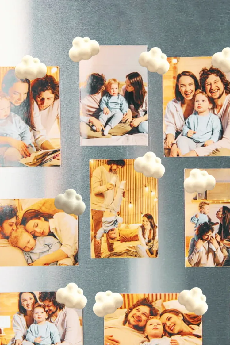 10'lu Mini Beyaz Bulut Buzdolabı Magneti , Mıknatıslı Fotoğraf Tutucu Magnet