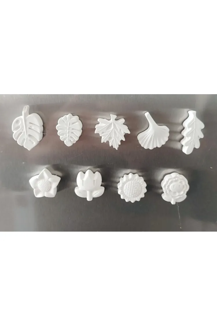Buzdolabı Süsü Çiçekli Magnet, 9 Adet Farklı Desenlerde Mıknatıslı Fotoğraf Tutucu Magnet