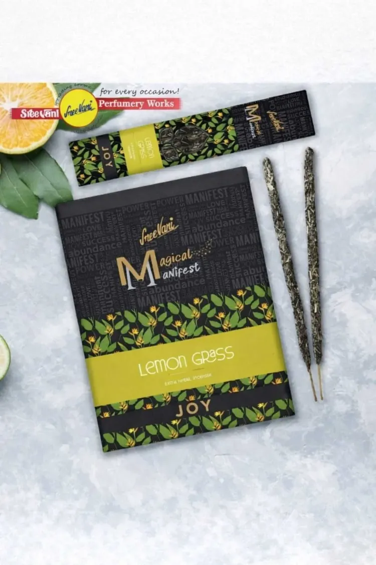 Limon Otu Sree Vani Magical Manifest Sanatsal Doğal El Yapımı Premium Kalite Tütsü ( 6 Adet)