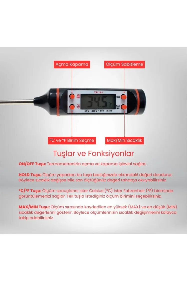 Dijital Mum Termometresi, Isı Ölçer