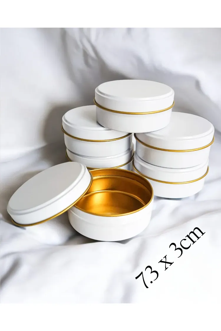 10 Adet Düz Renkli Mum, Sabun ve Hediyelik Metal Kutu 7,3x3,1 cm