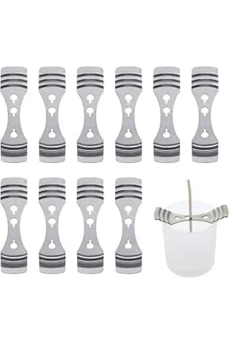 10 Adet Metal Mum Fitil Tutucu ve Dengeleyici, Mum Fitil Tutacağı-Candle Wick Holder
