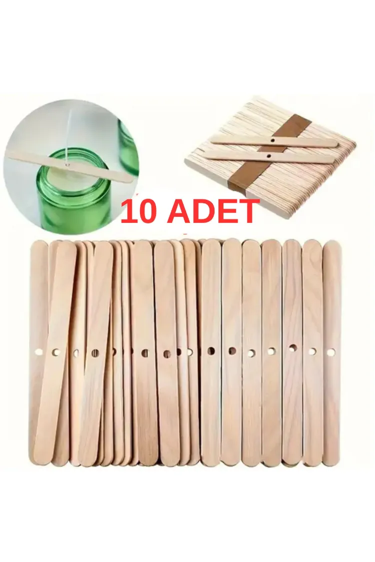 10 Adet Ahşap Mum Fitil Tutucu ve Dengeleyici, Mum Fitil Tutacağı-Candle Wick Holder