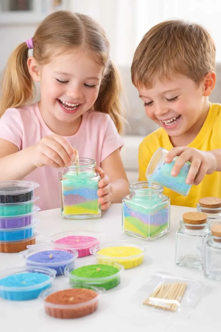 Çocuklar İçin 24 Parça Eğlenceli Mum Yapım Aktivite Seti, Kids Funny Candle Kit