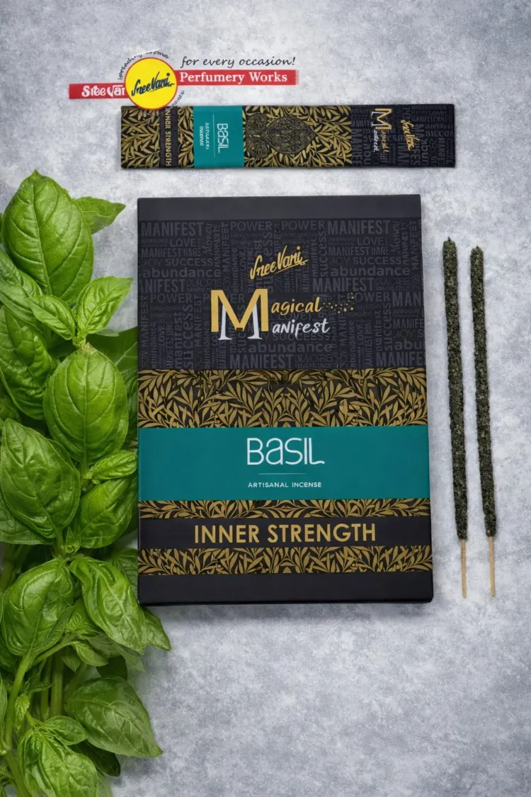 Fesleğen Sree Vani Magical Manifest Sanatsal Doğal El Yapımı Premium Kalite Tütsü ( 6 Adet)