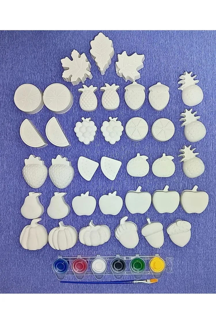 37 Adet (3D) Meyveleri Öğreniyorum Taş Boyama Çocuk Gelişimi Boyama Etkinlik