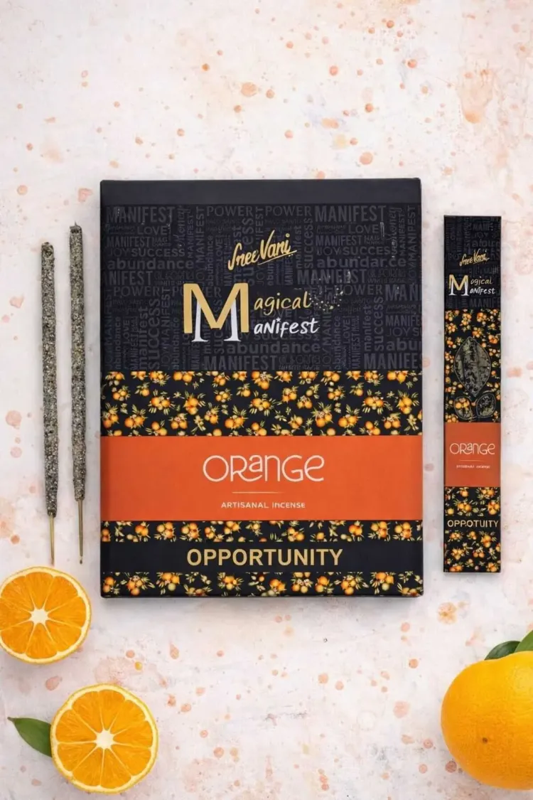 Portakal Sree Vani Magical Manifest Sanatsal Doğal El Yapımı Premium Kalite Tütsü ( 6 Adet)