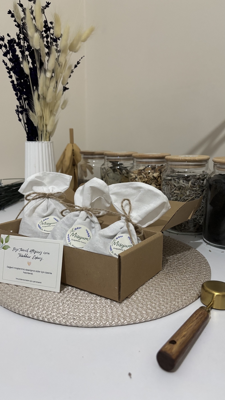 Misyum Doğal Dolap ve Kıyafet Koku Giderici Torba – 3’lü Set 