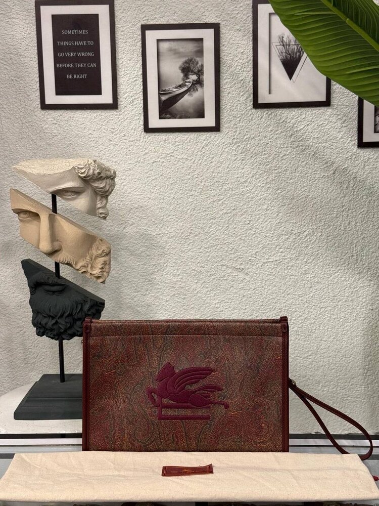 İthal etro clutch (bordo)