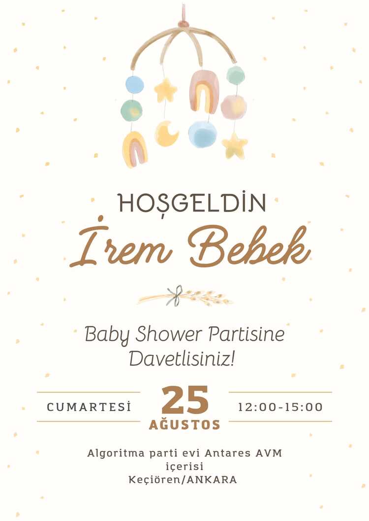 BABY SHOWER DAVETİYE