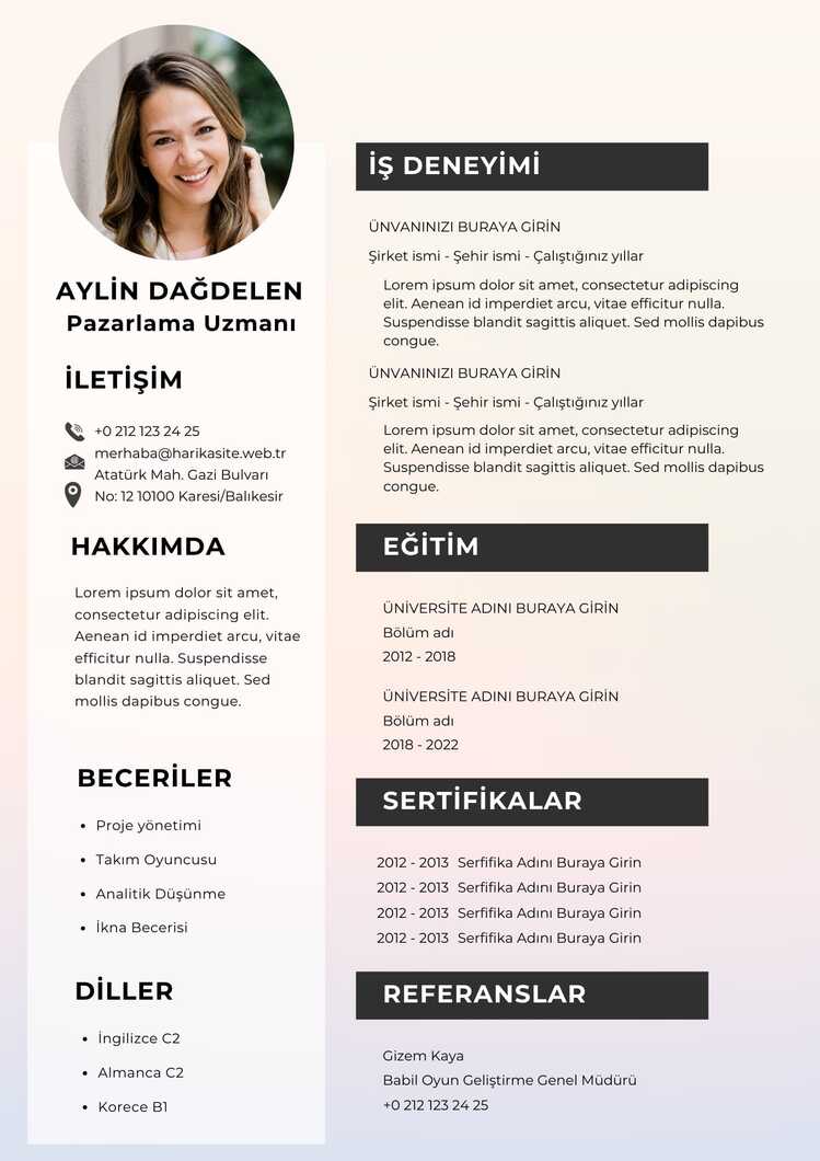 CV (ÖZGEÇMİŞ)