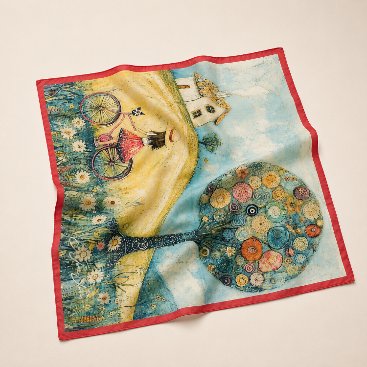Bisikletli Kız Soft Cotton Bandana