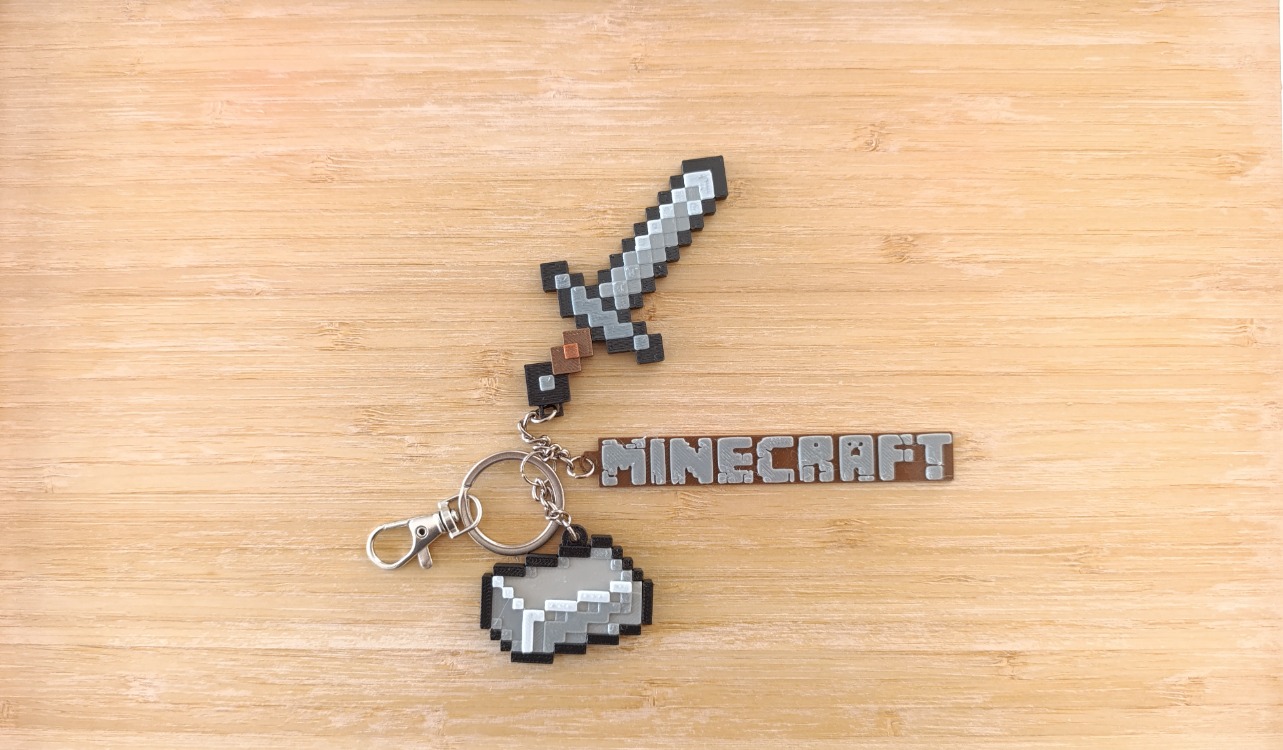 MINECRAFT Demir Kılıç (Iron Sword) Anahtarlık