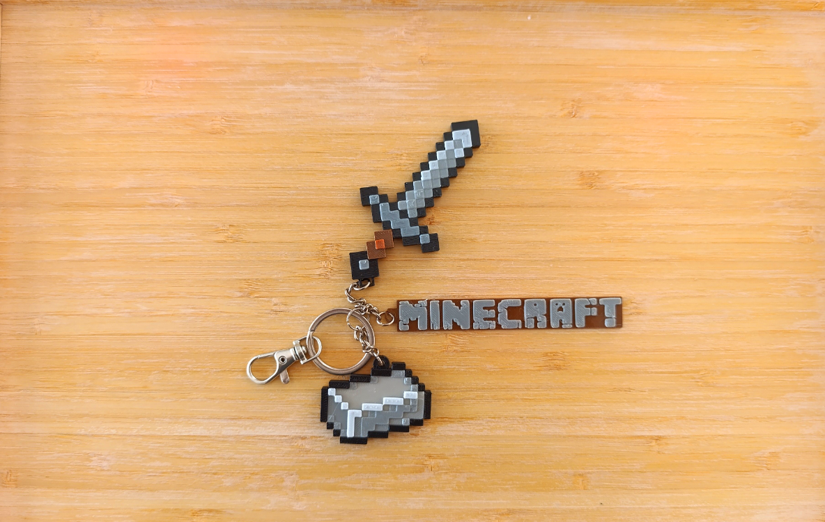 MINECRAFT Demir Kılıç (Iron Sword) Anahtarlık