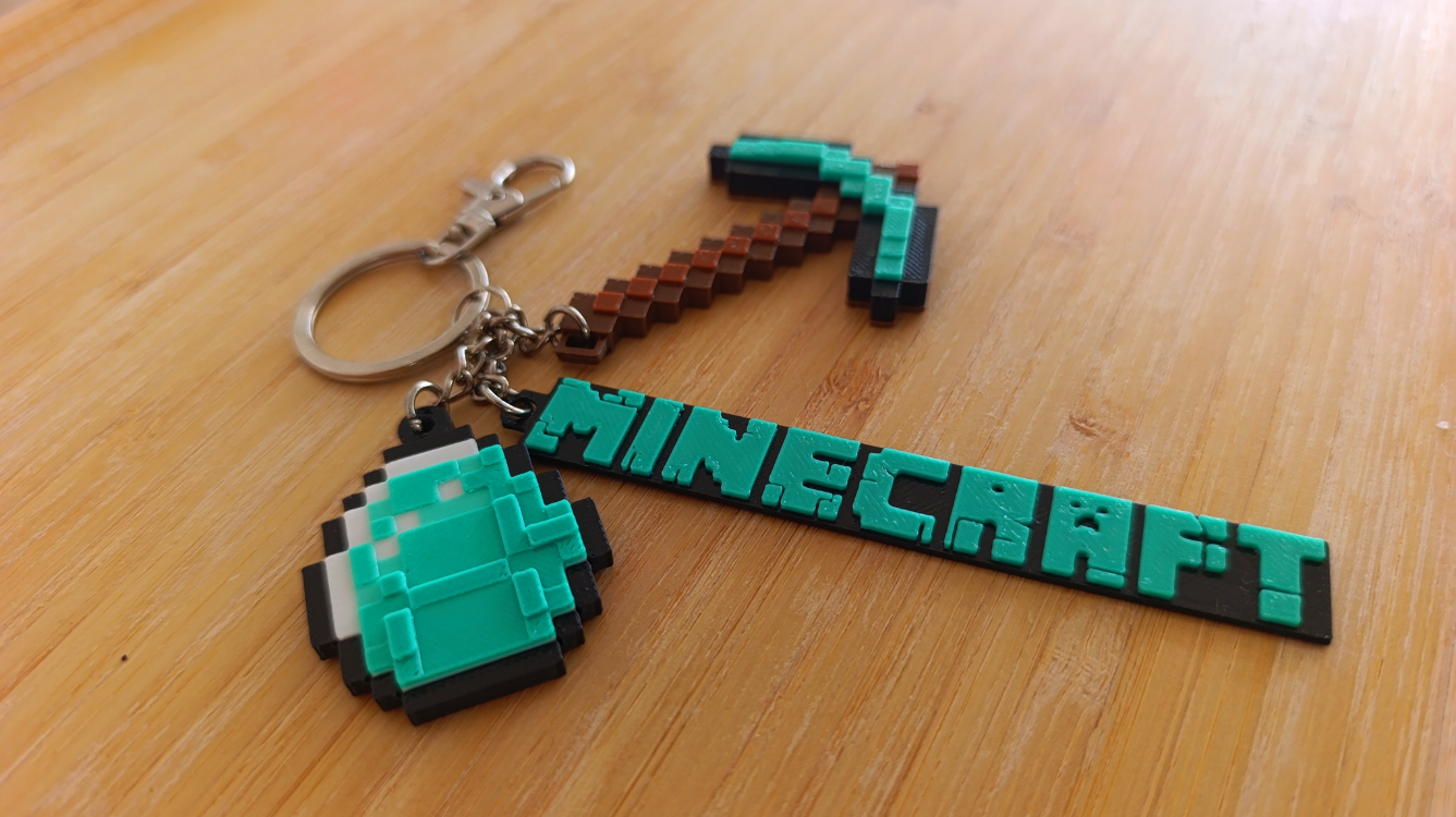 MINECRAFT Elmas Kazma (Diamond Pickaxe) Anahtarlık