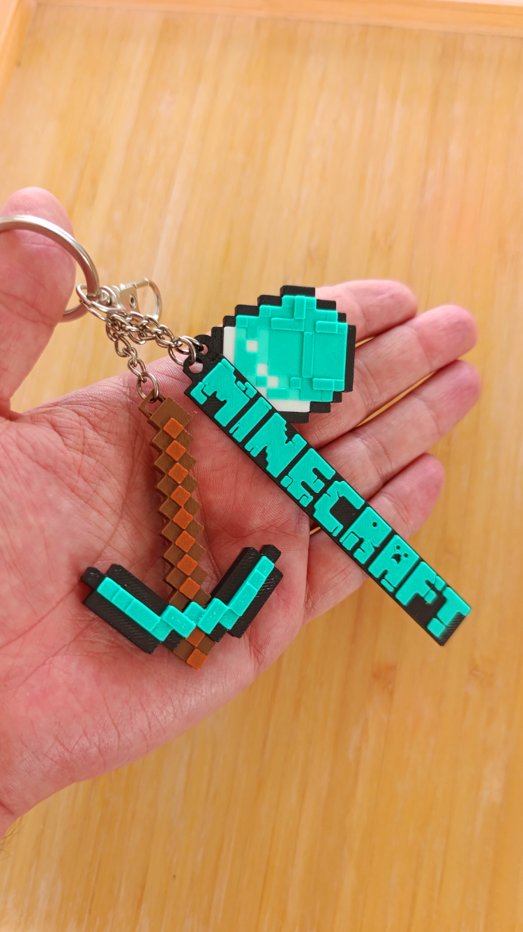 MINECRAFT Elmas Kazma (Diamond Pickaxe) Anahtarlık