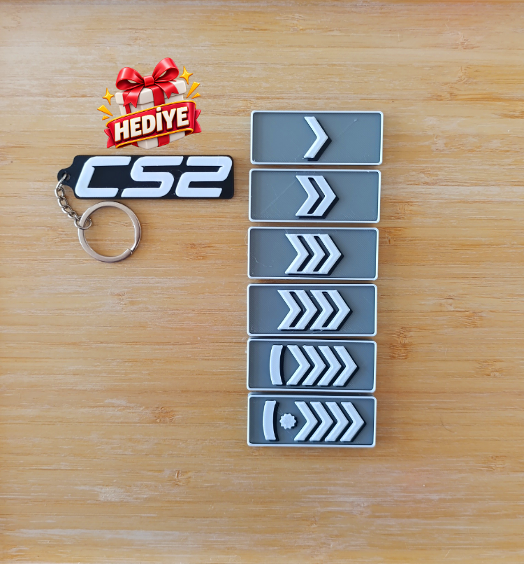 CS2 Rütbe Magnet Seti - CS Anahtarlık Hediyeli