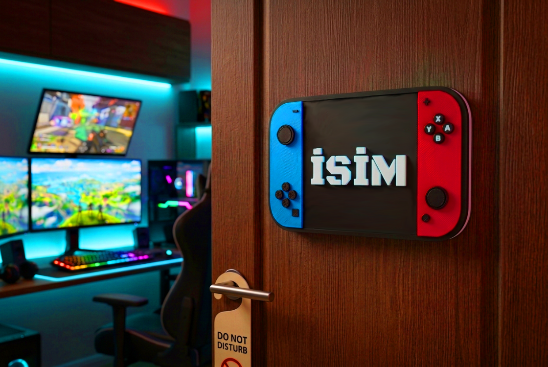 İsminize Özel Gamer Seti | Tabela + Anahtarlık