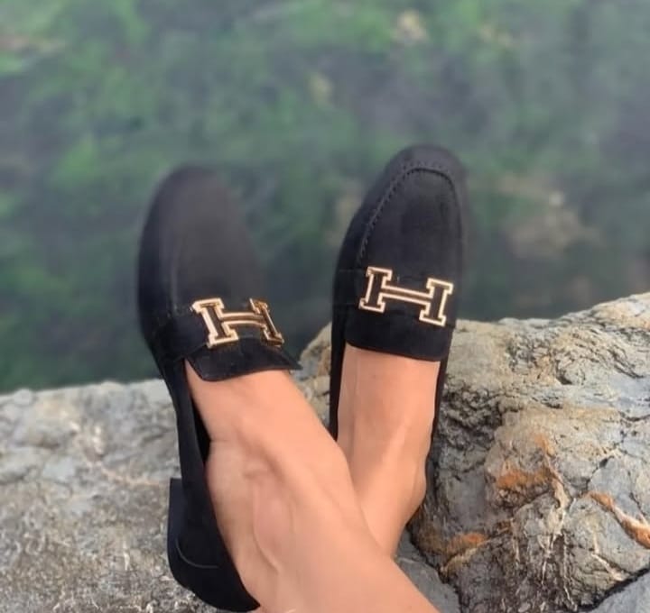 HERMES TOKALI SİYAH SÜET BABET