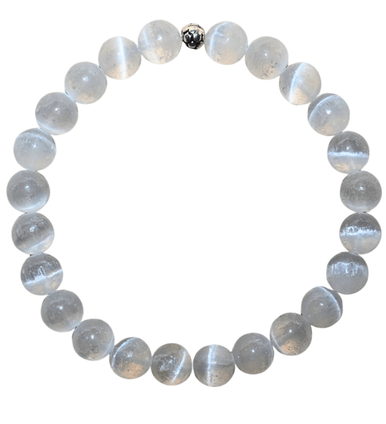Selenit Bileklik %100 Doğal Taş 1. Kalite 8mm