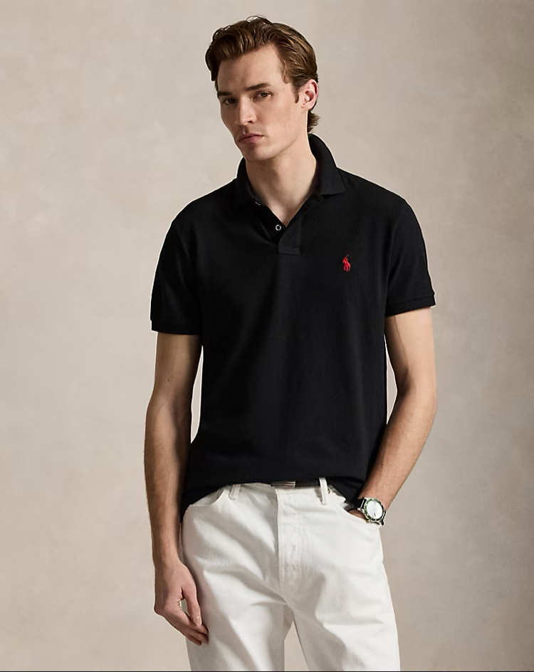 Ralph Lauren yakalı T-shirt ( Siyah )
