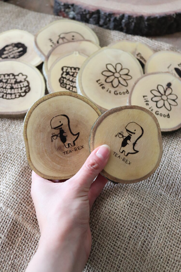 Ahşap Bardak Altlığı 2'li set