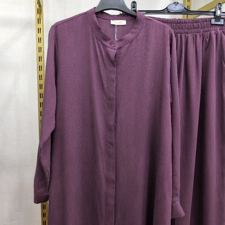 Mürdüm Pantolonlu Takım