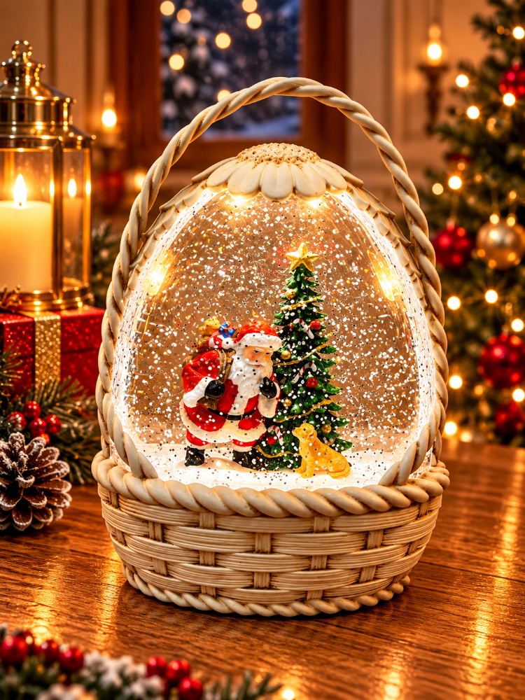 Sıcak Işıklı Noel Kar Küresi
