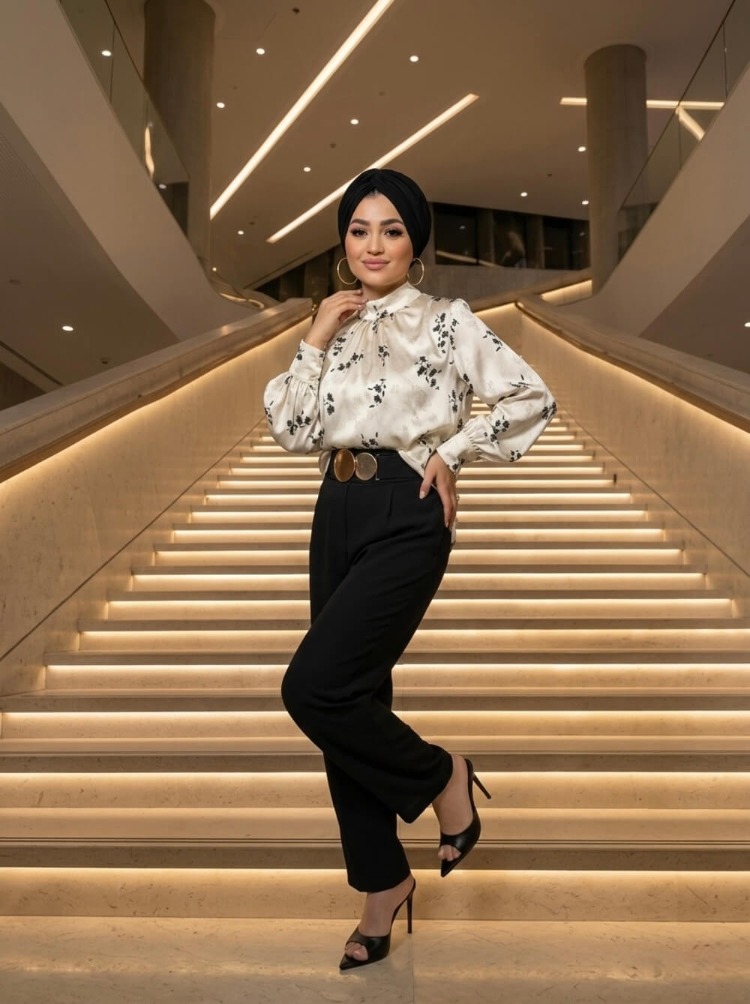Siyah Kemerli Pantolon