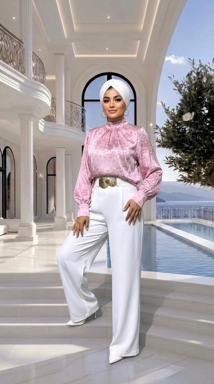 Lidya Pembe Desenli Gömlek
