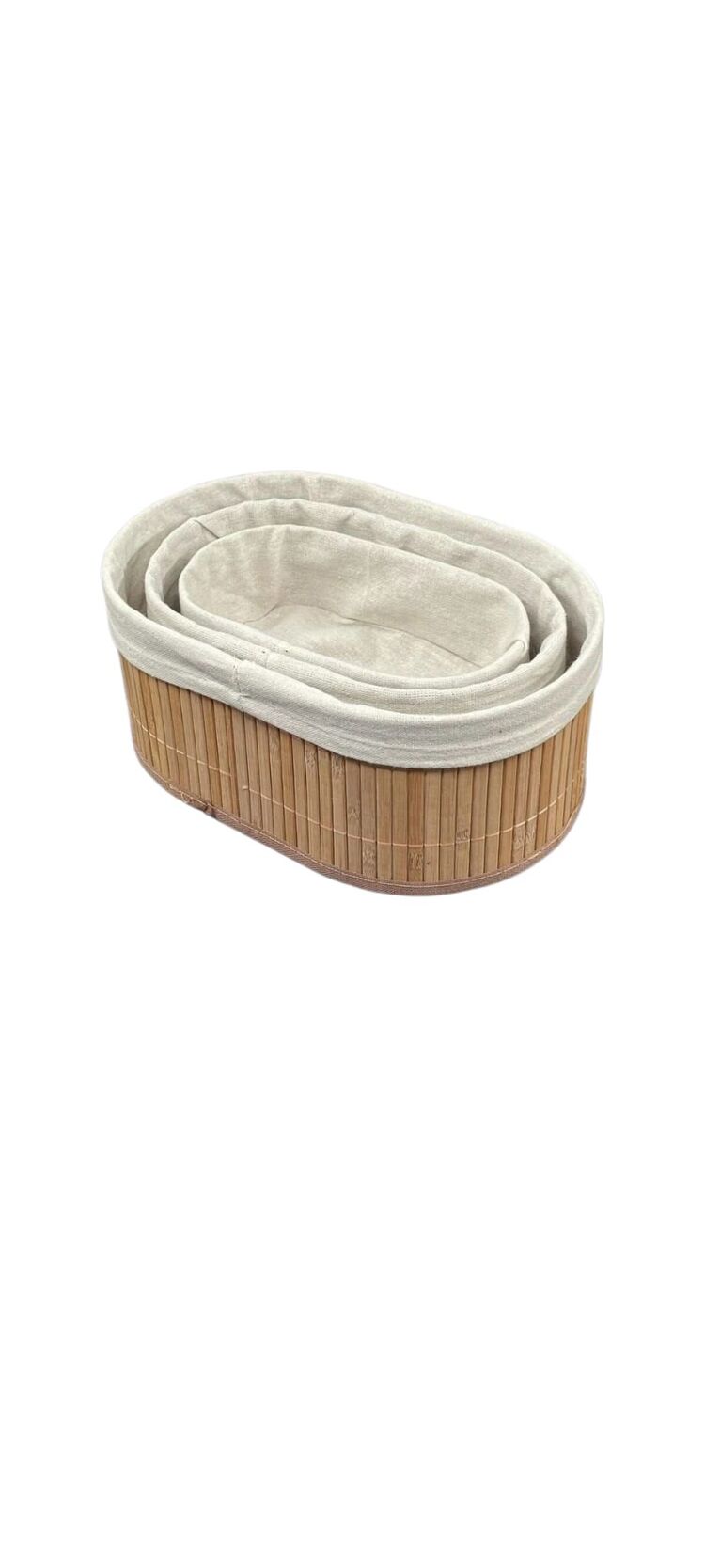 3'LÜ OVAL BAMBU SEPET