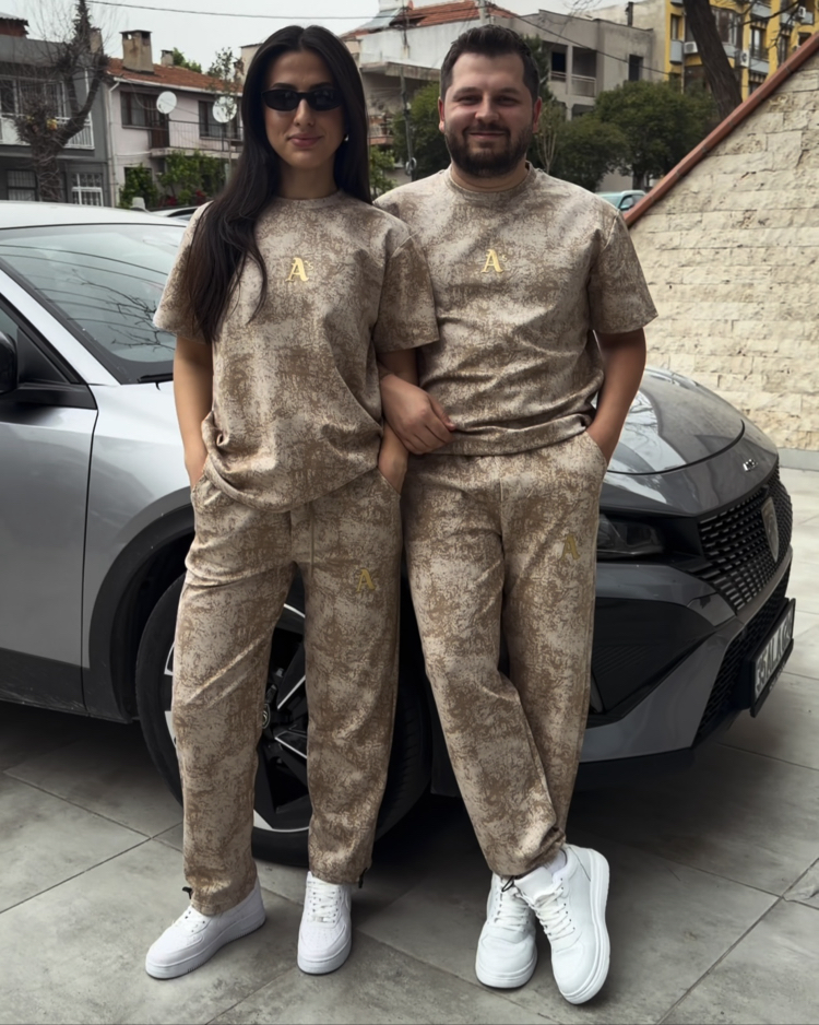 BATİK BEJ AS BASKI EŞ KOMBİNİ