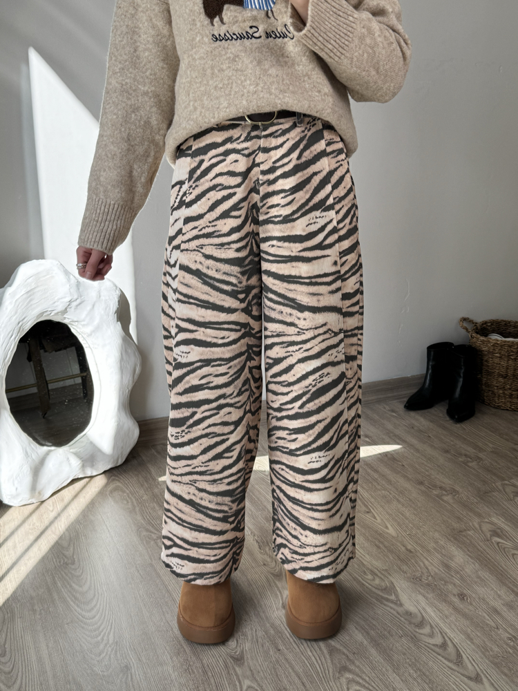 Zebra gabardin barel pantalon