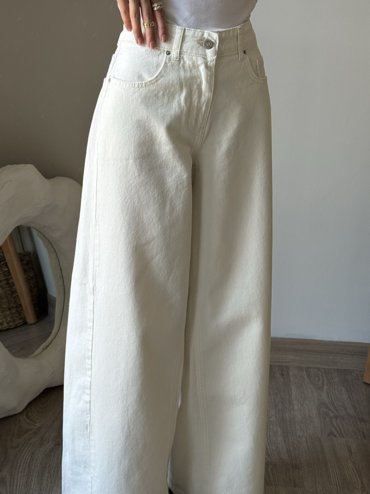 Wide Leg Jean Krem